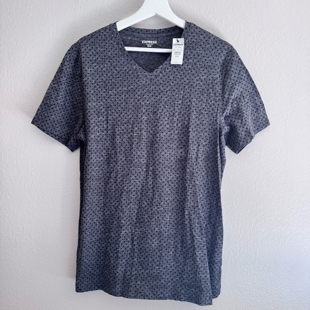Express Gray V-Neck Men's Shirt NWT